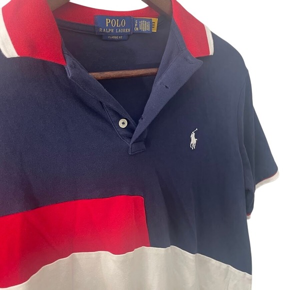 Polo Ralph Lauren Mens Polo Shirt Color Block Classic Fit S American Classic - Picture 1 of 7